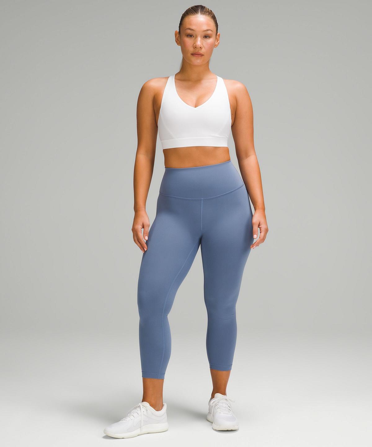 Pantalon Lululemon Wunder Train Contour Fit High-Rise Crop 23" Femme Bleu | FR_LuLu60572