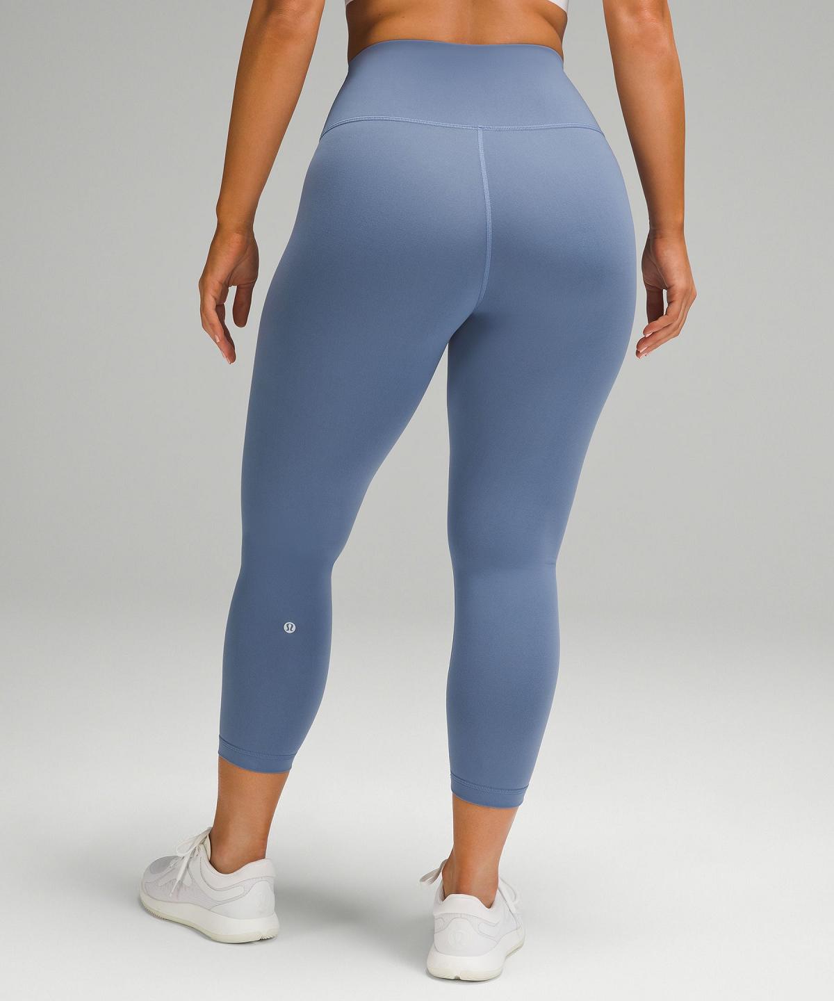 Pantalon Lululemon Wunder Train Contour Fit High-Rise Crop 23" Femme Bleu | FR_LuLu60572