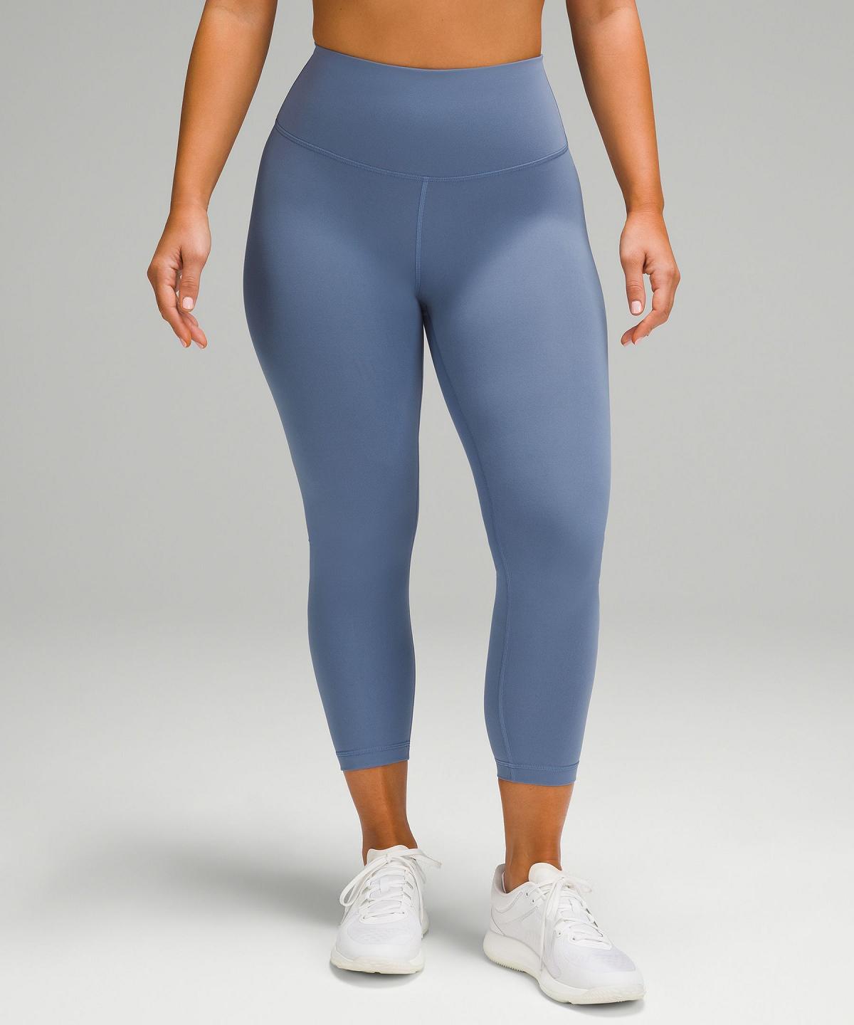 Pantalon Lululemon Wunder Train Contour Fit High-Rise Crop 23" Femme Bleu | FR_LuLu60572