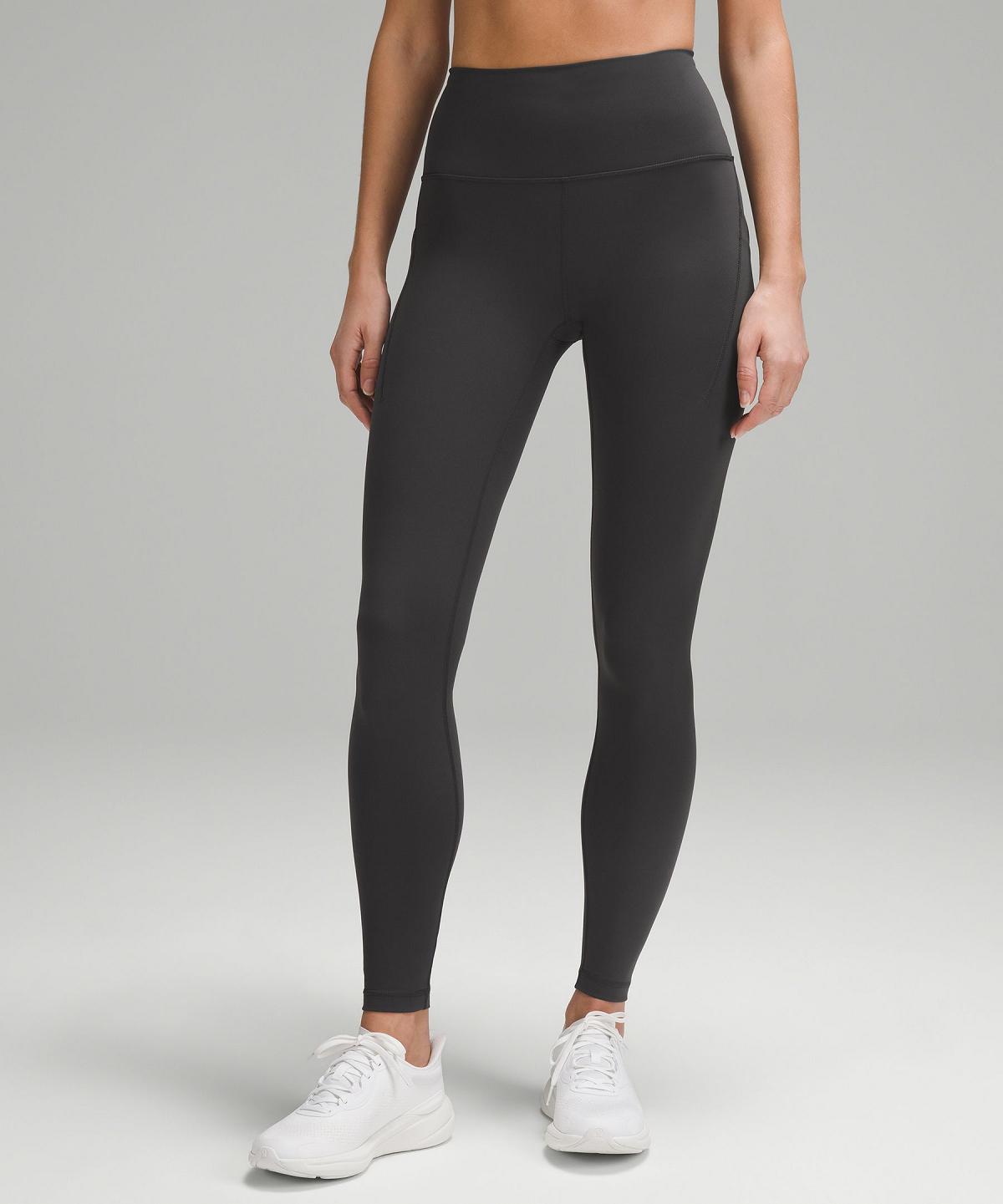 Pantalon Lululemon Wunder Train High-Rise Tight with Pockets 28" Femme Grise Foncé | FR_LuLu82594