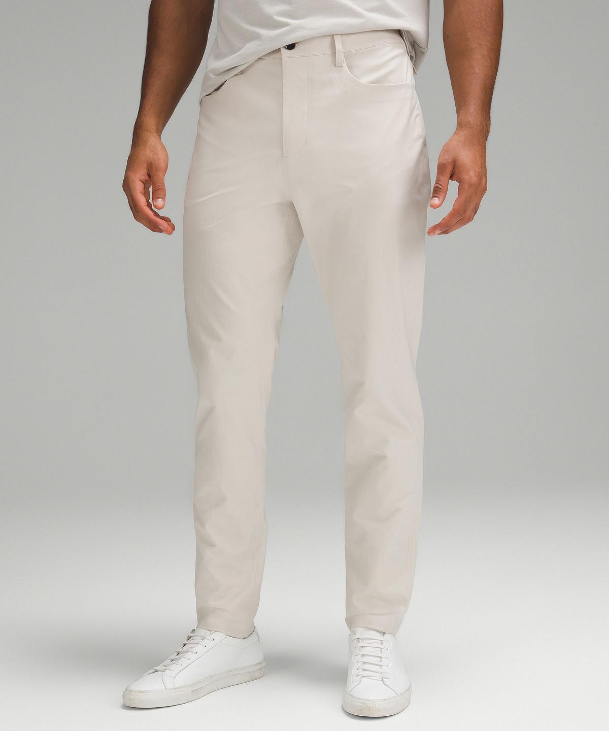 Pantalons Lululemon ABC Bonded Twill 5 Pocket Homme Beige Blanche | FR_LuLu10126