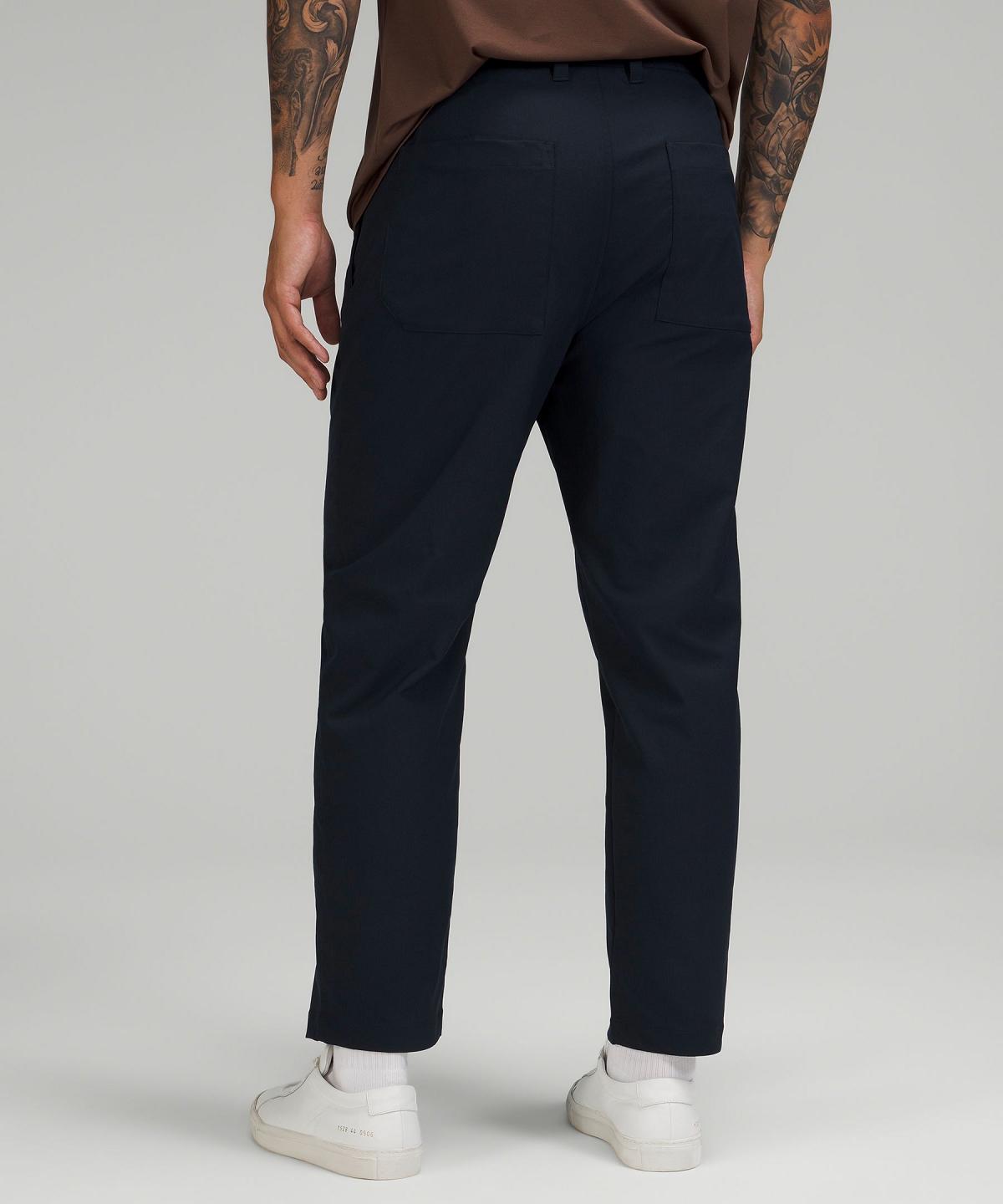 Pantalons Lululemon Relaxed-Tapered Smooth Twill Homme Bleu Marine | FR_LuLu32105