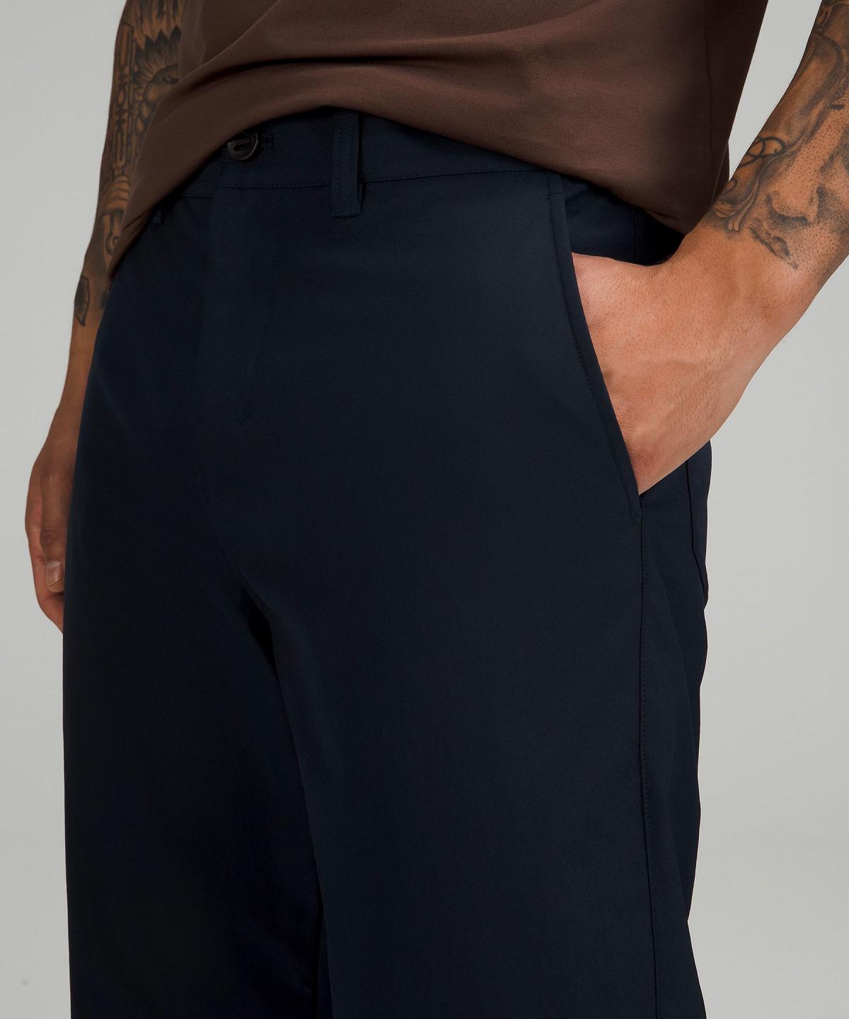 Pantalons Lululemon Relaxed-Tapered Smooth Twill Homme Bleu Marine | FR_LuLu32105