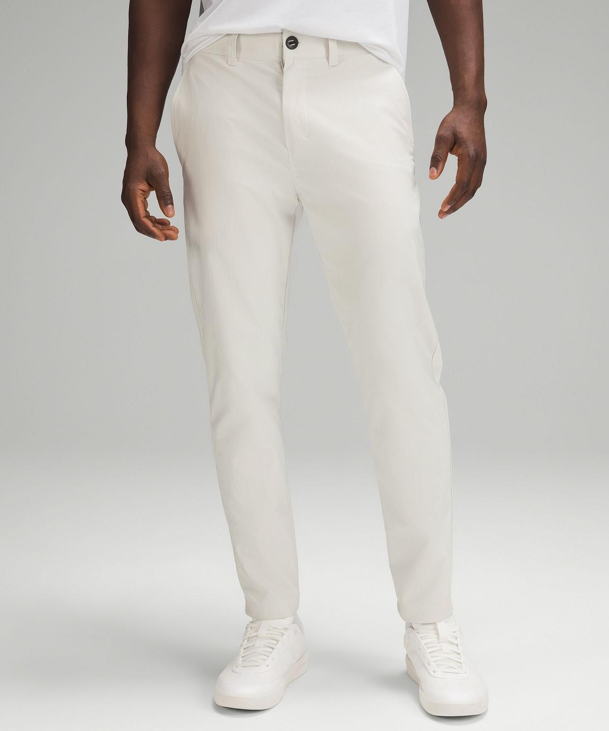 Pantalons Lululemon Slim-Tapered Twill Homme Beige Blanche | FR_LuLu72334