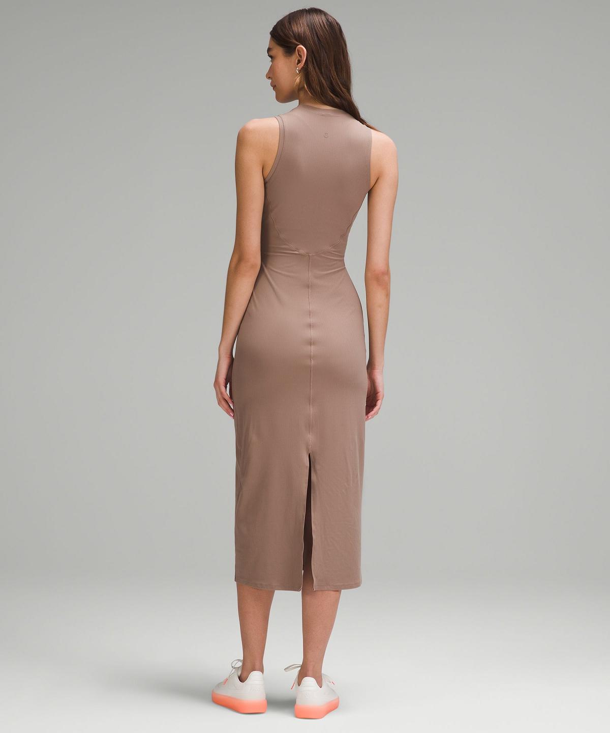 Peignoir Lululemon All Aligned Ribbed Midi Femme Marron | FR_LuLu74551