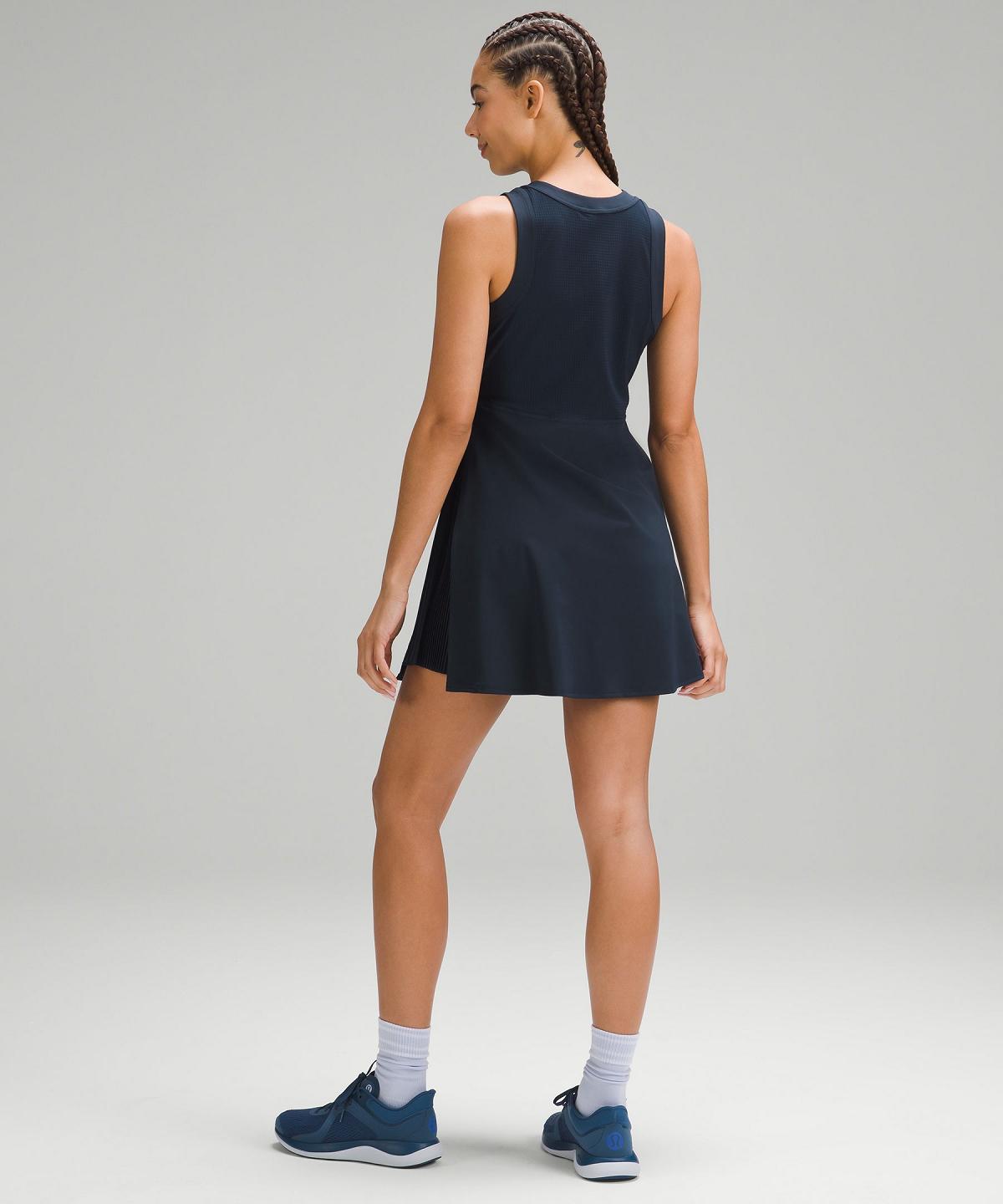 Peignoir Lululemon Grid-Texture Sleeveless Linerless Tennis Femme Bleu Marine | FR_LuLu67541