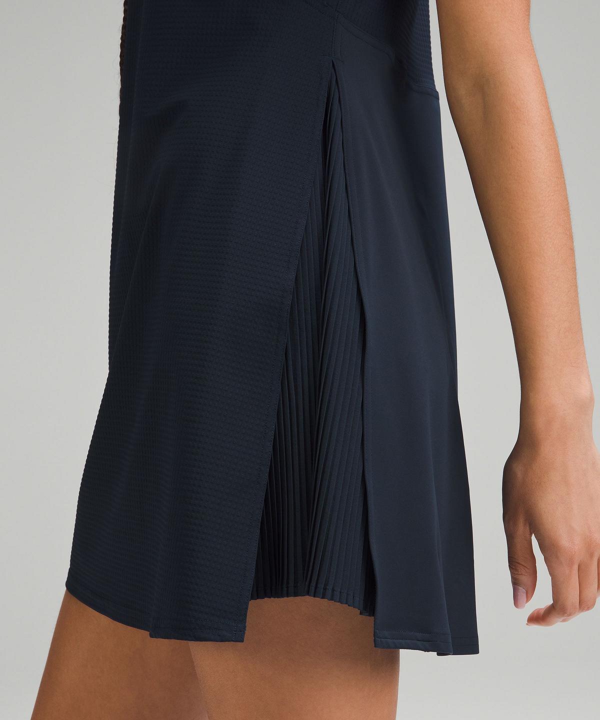 Peignoir Lululemon Grid-Texture Sleeveless Linerless Tennis Femme Bleu Marine | FR_LuLu67541