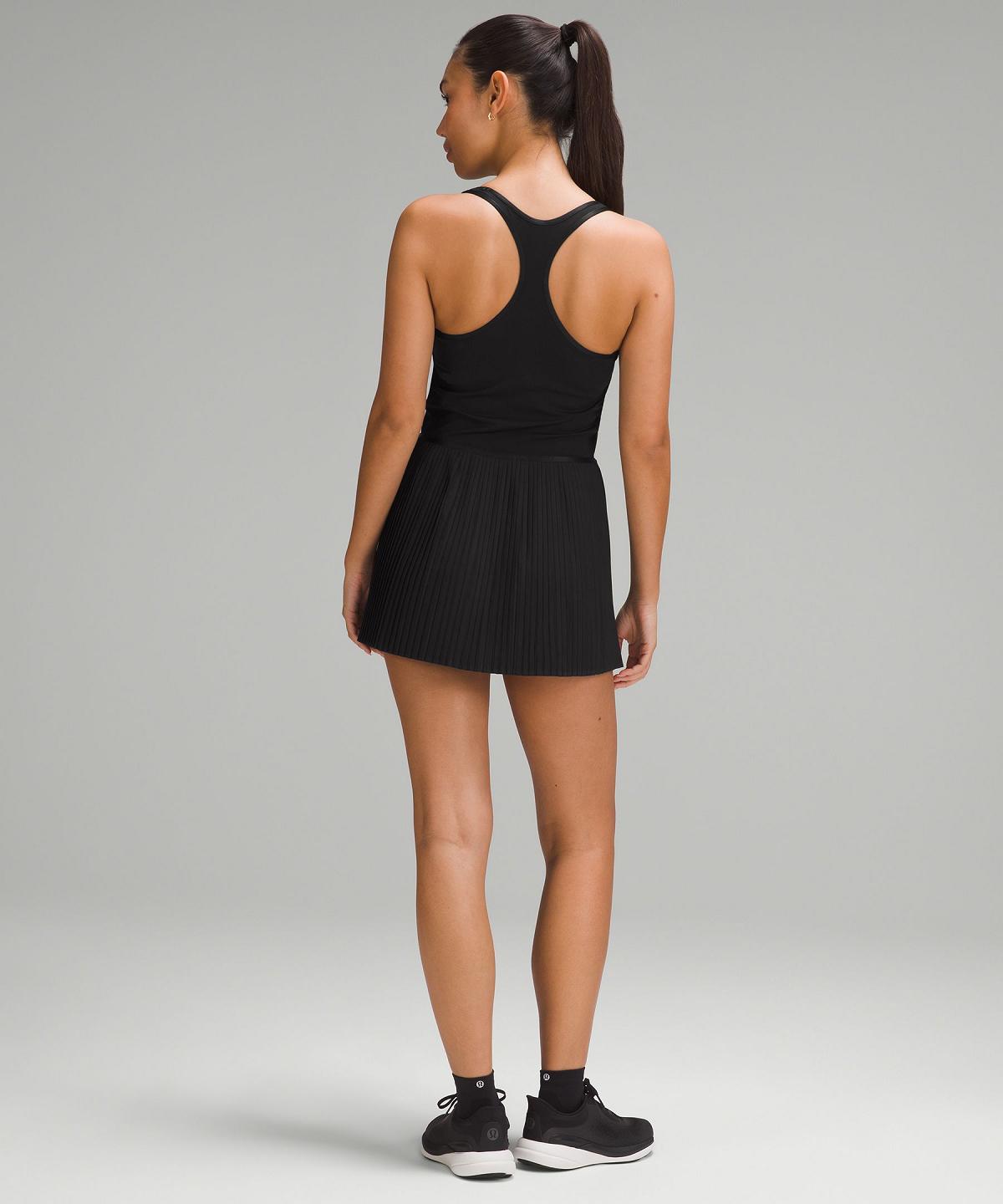 Peignoir Lululemon Scoop-Neck Pleated Linerless Tennis Femme Noir | FR_LuLu14963