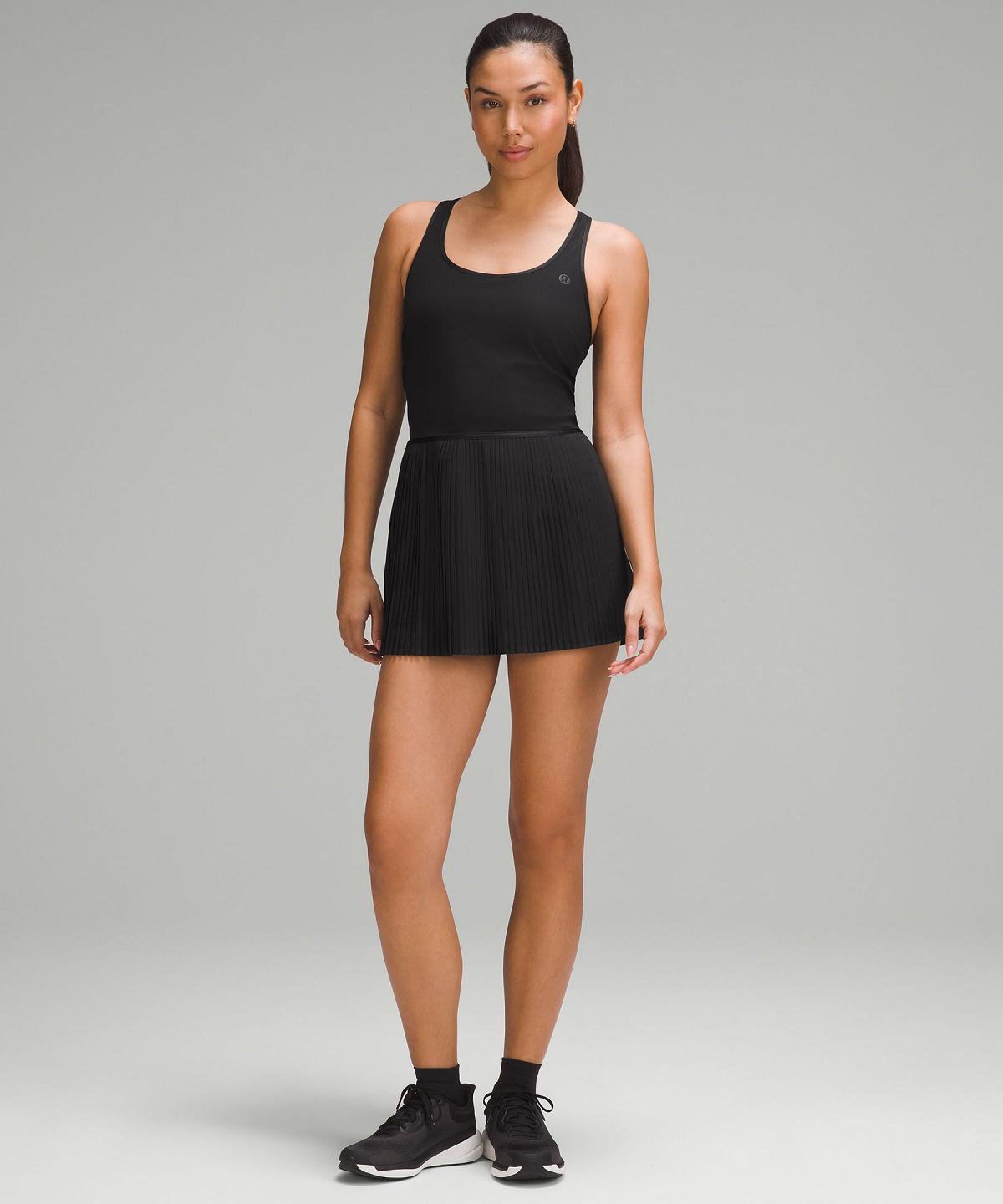 Peignoir Lululemon Scoop-Neck Pleated Linerless Tennis Femme Noir | FR_LuLu14963