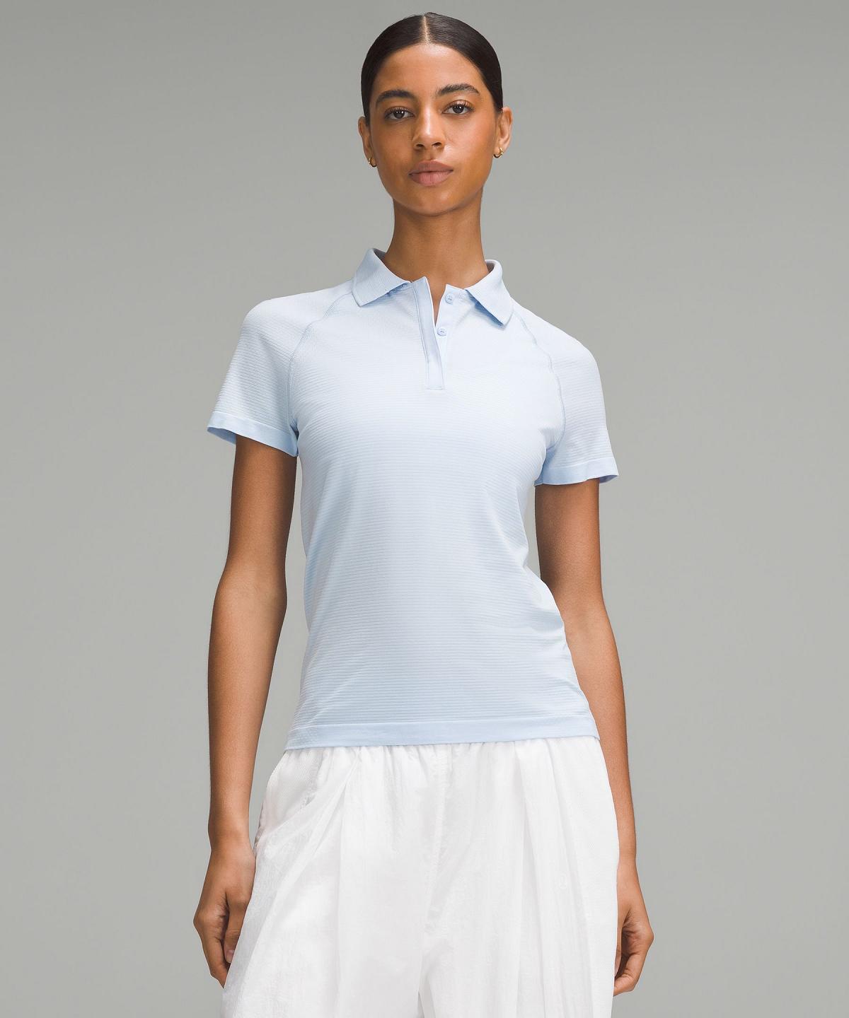 Polos Lululemon Swiftly Tech Short-Sleeve Femme Bleu | FR_LuLu78643