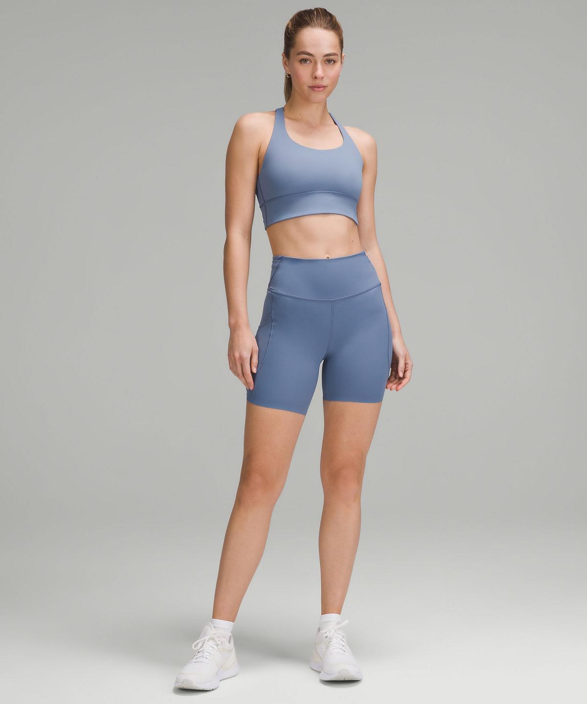 Short Lululemon Fast and Free High-Rise 6" Femme Bleu | FR_LuLu98033