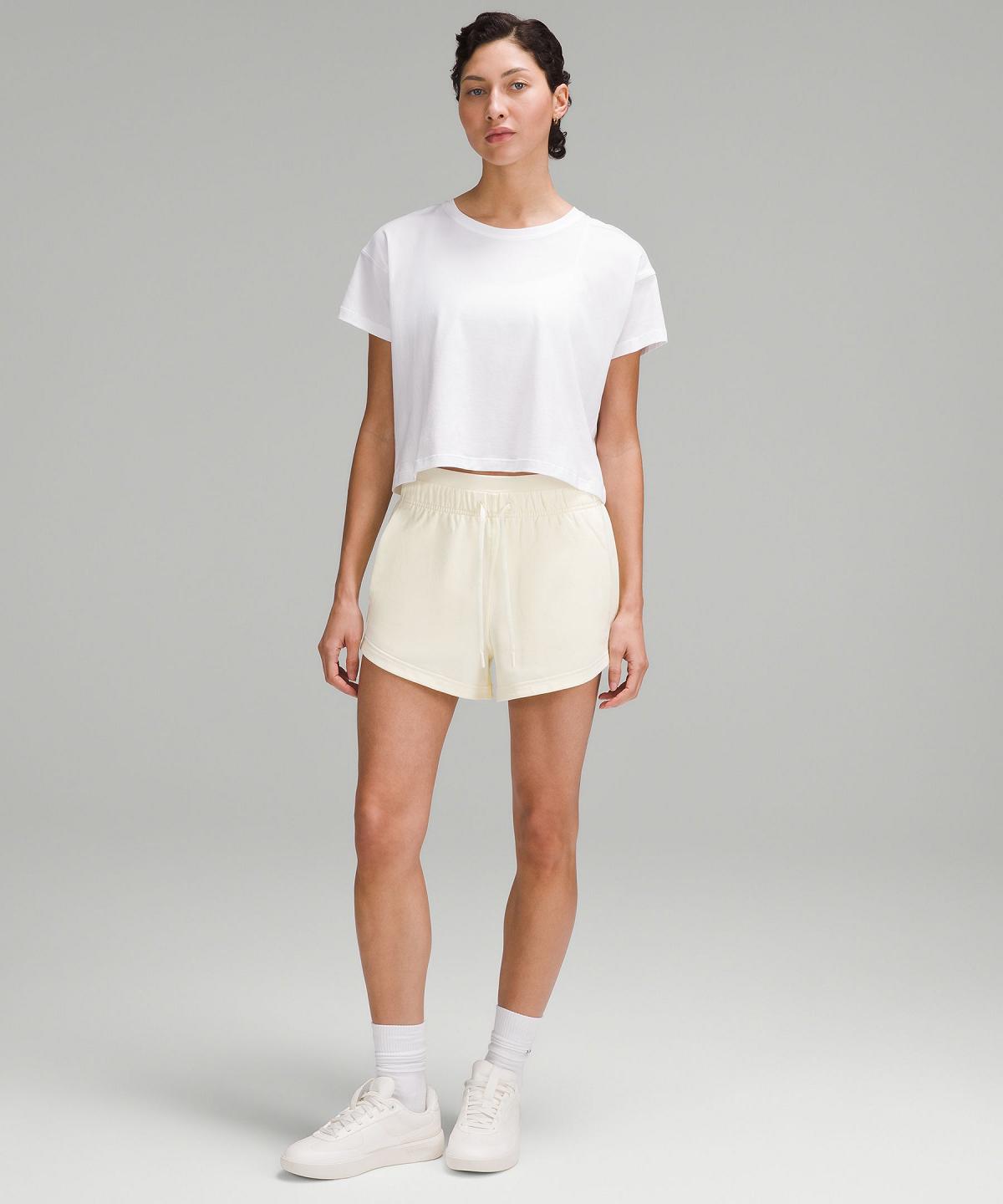 Short Lululemon Inner Glow High-Rise 3" Femme Blanche | FR_LuLu63213