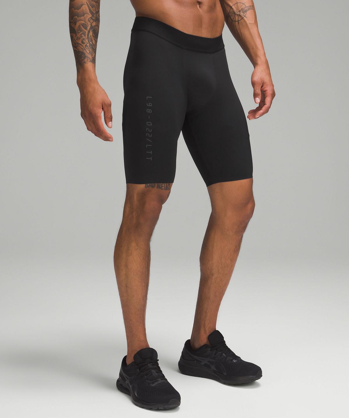 Short Lululemon License to Train Half Tight 9" Homme Noir | FR_LuLu15017