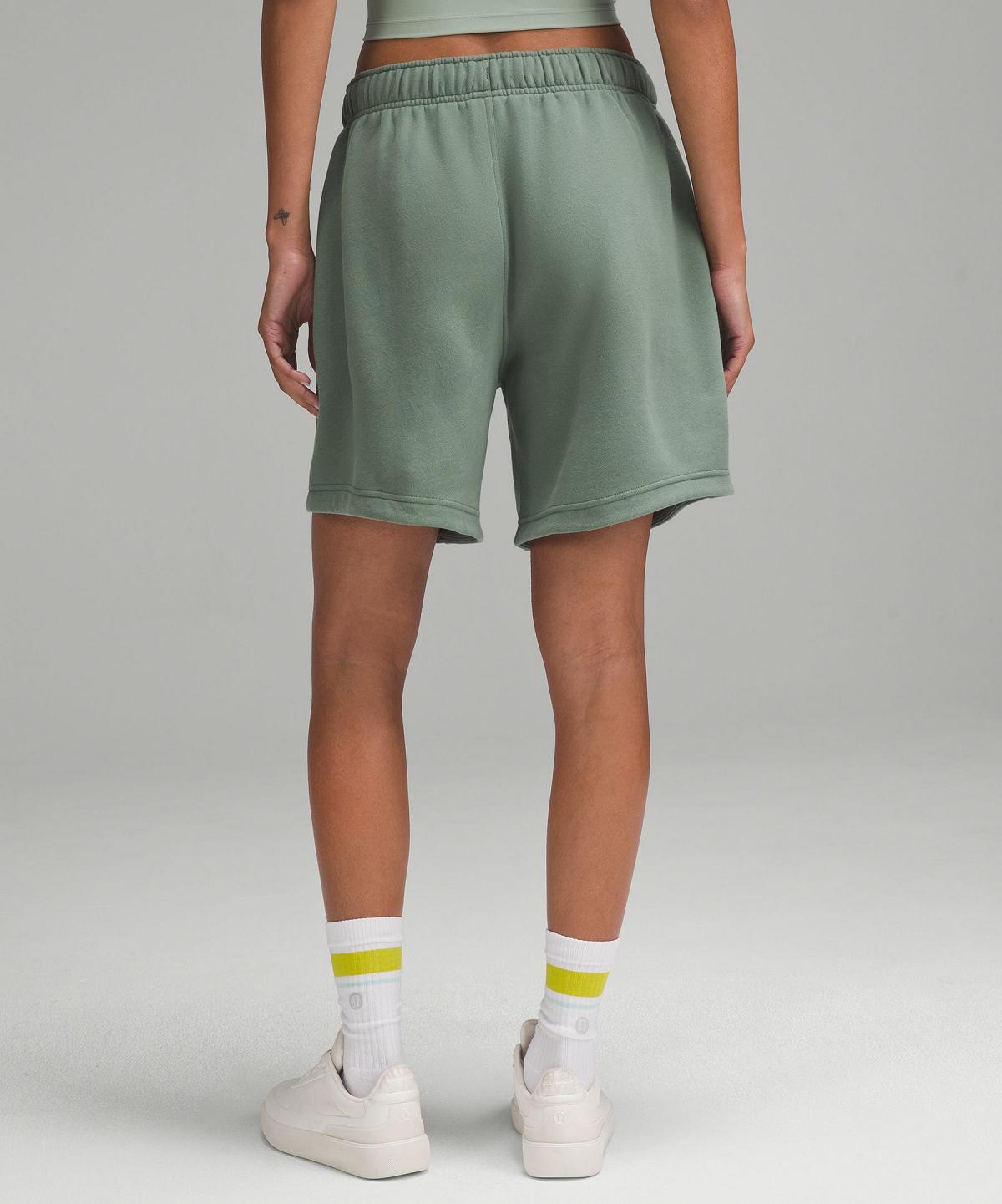 Short Lululemon Scuba Mid-Rise Oversized 7" Femme Grise Vert | FR_LuLu39869