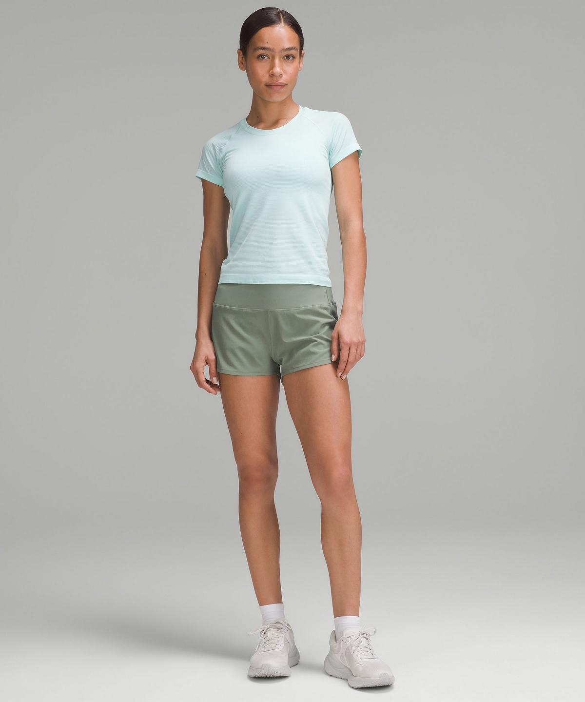 Short Lululemon Speed Up High-Rise Lined 2.5" Femme Grise Vert | FR_LuLu73626