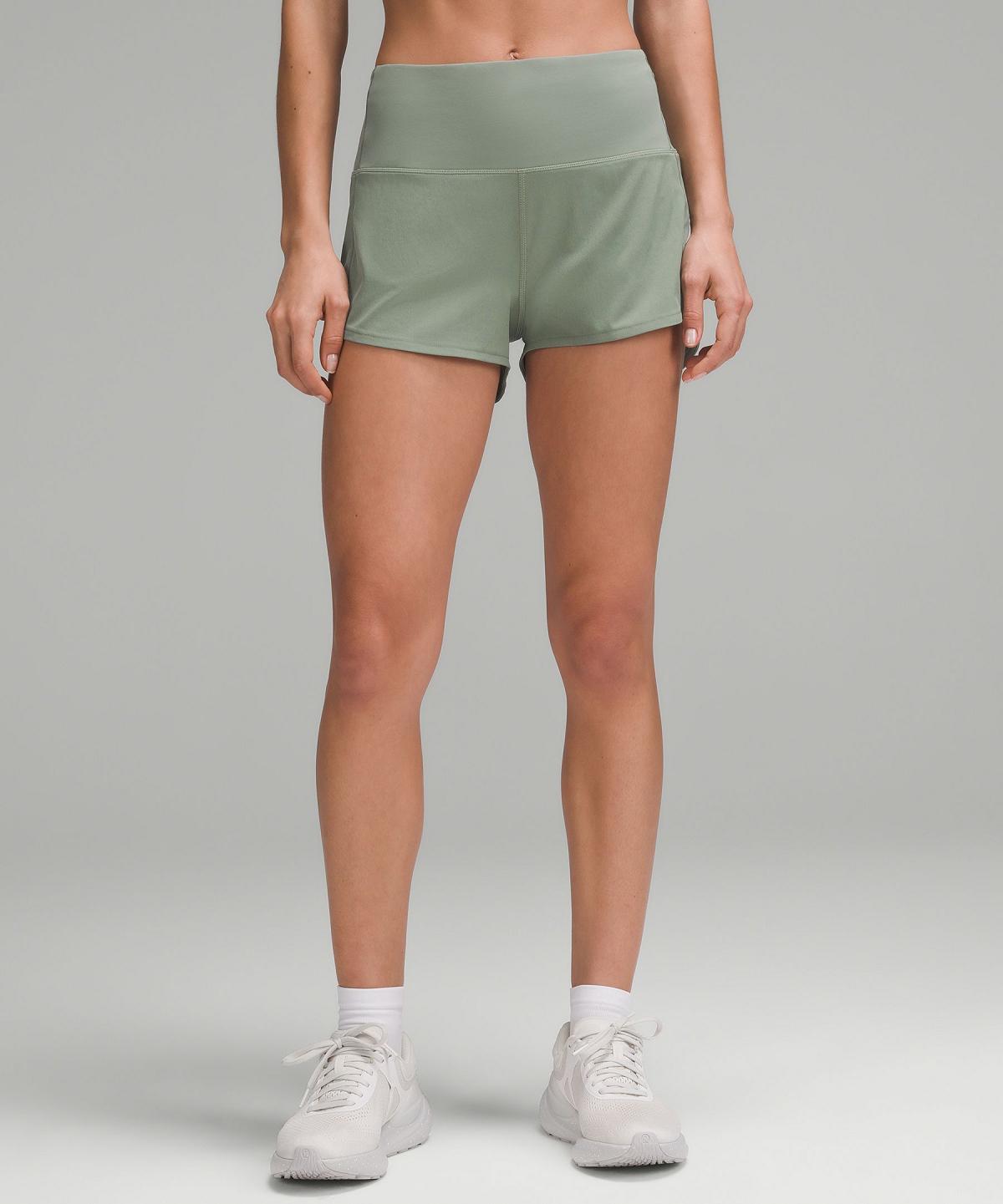 Short Lululemon Speed Up High-Rise Lined 2.5" Femme Grise Vert | FR_LuLu73626