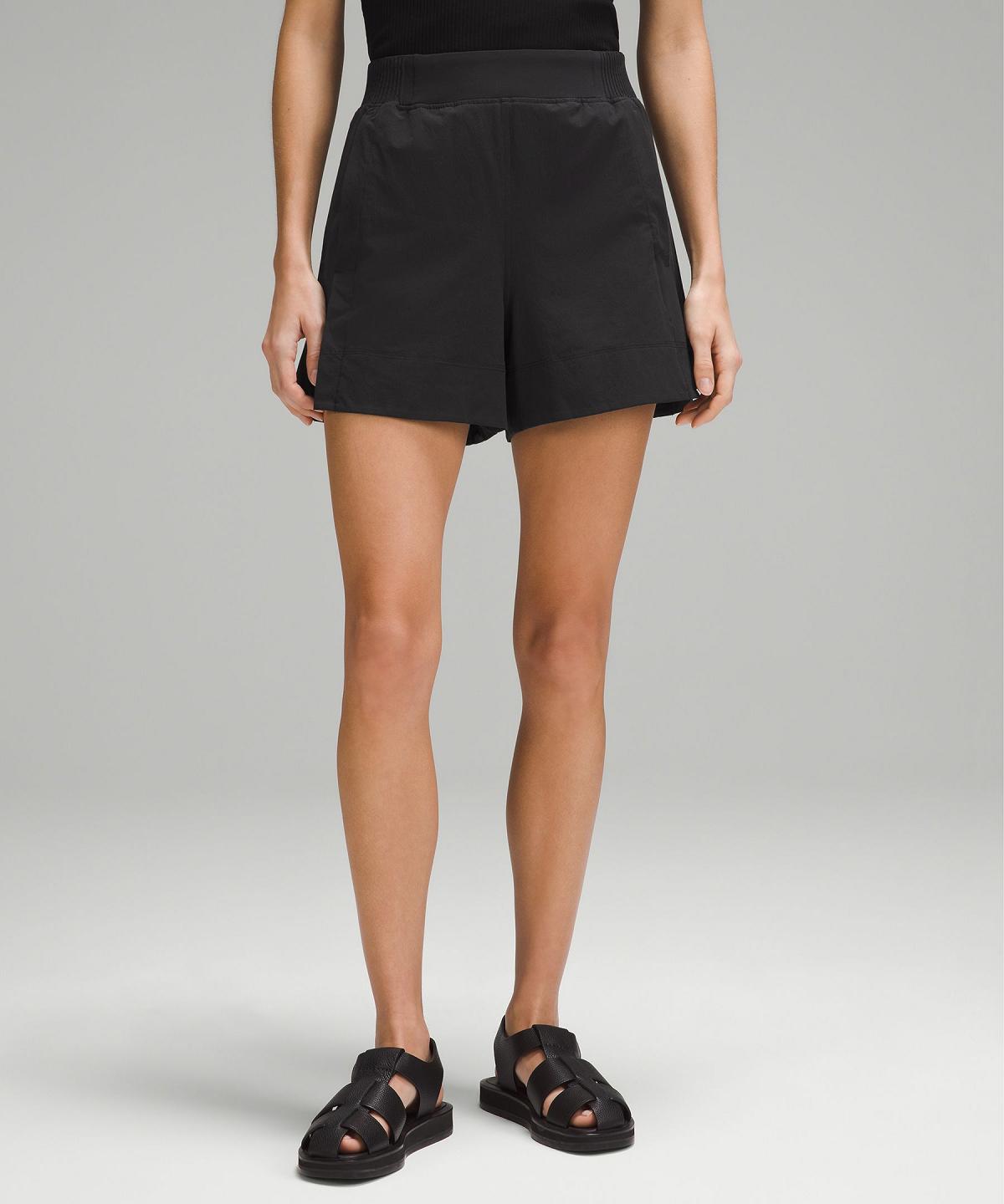 Short Lululemon Stretch Woven Relaxed-Fit High-Rise 4" Femme Noir | FR_LuLu43648