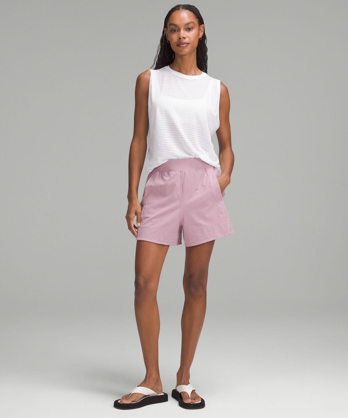 Short Lululemon Stretch Woven Relaxed-Fit High-Rise 4" Femme Rose Rose | FR_LuLu64434