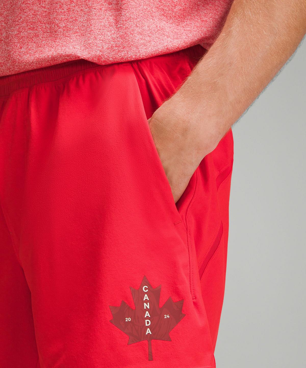 Short Lululemon Team Canada Pace Breaker Lined 5" Homme Rouge | FR_LuLu68262