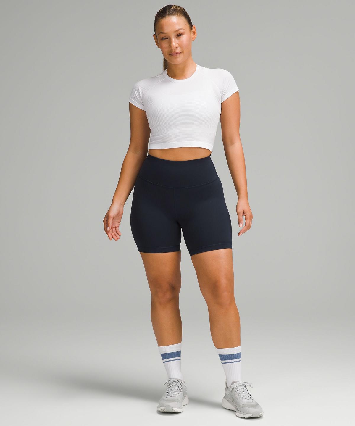 Short Lululemon Wunder Train Contour Fit High-Rise 6" Femme Bleu Marine | FR_LuLu65436