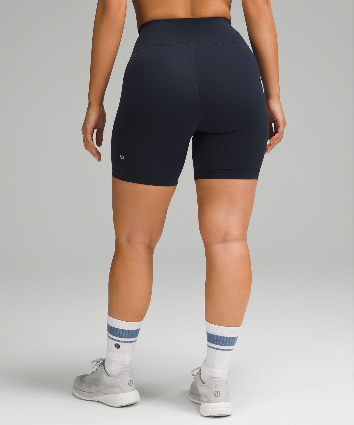 Short Lululemon Wunder Train Contour Fit High-Rise 6" Femme Bleu Marine | FR_LuLu65436