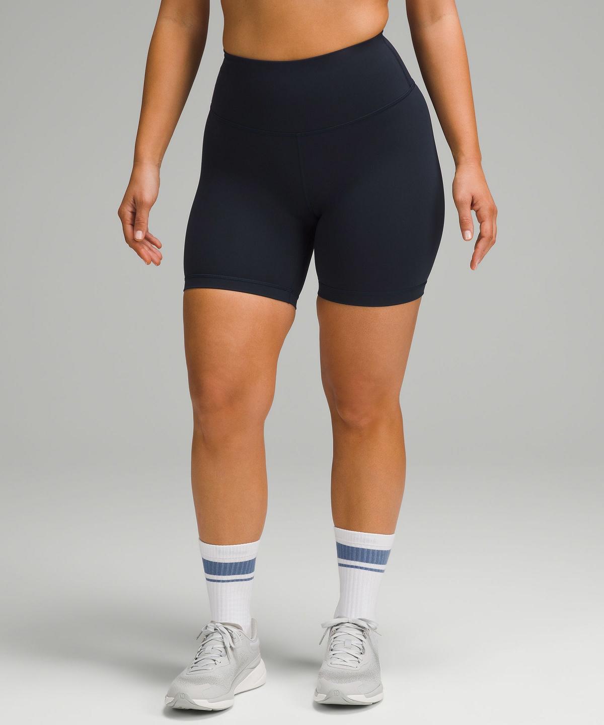 Short Lululemon Wunder Train Contour Fit High-Rise 6" Femme Bleu Marine | FR_LuLu65436