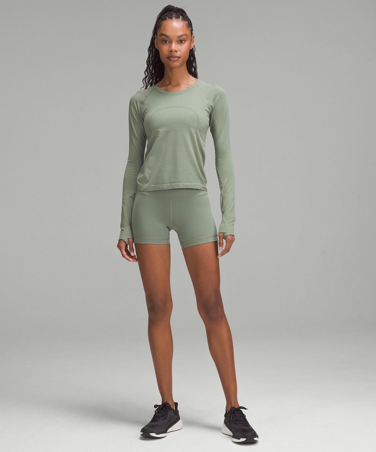 Short Lululemon Wunder Train High-Rise 4" Femme Grise Vert | FR_LuLu49116