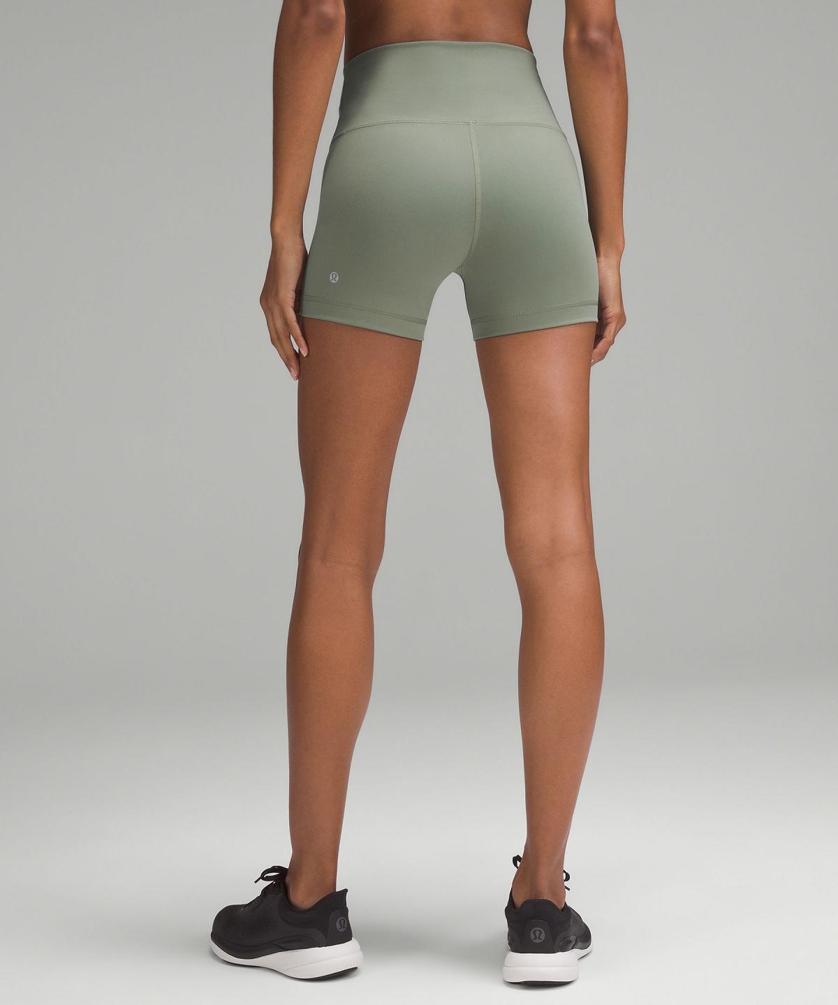 Short Lululemon Wunder Train High-Rise 4" Femme Grise Vert | FR_LuLu49116