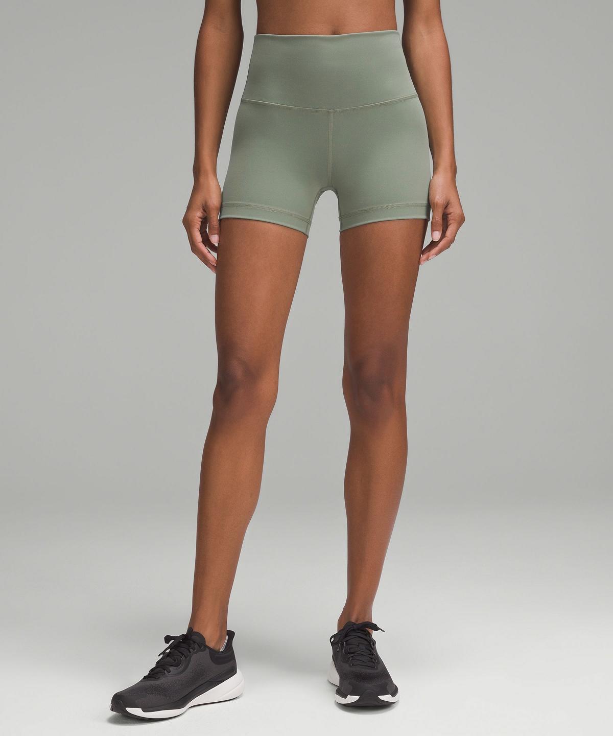 Short Lululemon Wunder Train High-Rise 4" Femme Grise Vert | FR_LuLu49116