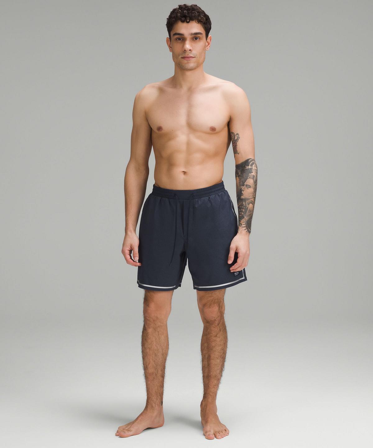 Slip de Bain Lululemon Hybrid Pool Short 7" Homme Bleu Marine | FR_LuLu74489