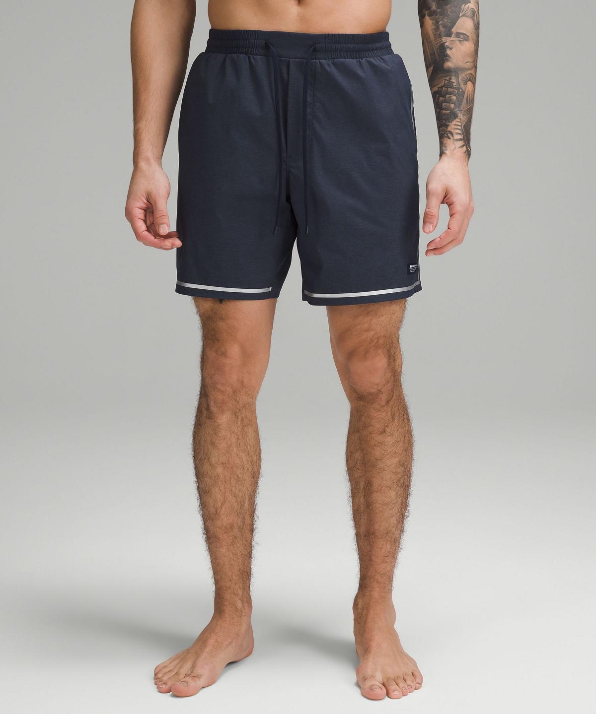 Slip de Bain Lululemon Hybrid Pool Short 7" Homme Bleu Marine | FR_LuLu74489