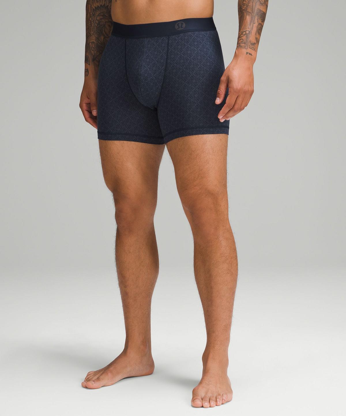 Sous Vêtement Lululemon Always In Motion Boxer 5" Homme Bleu Bleu Marine | FR_LuLu49472