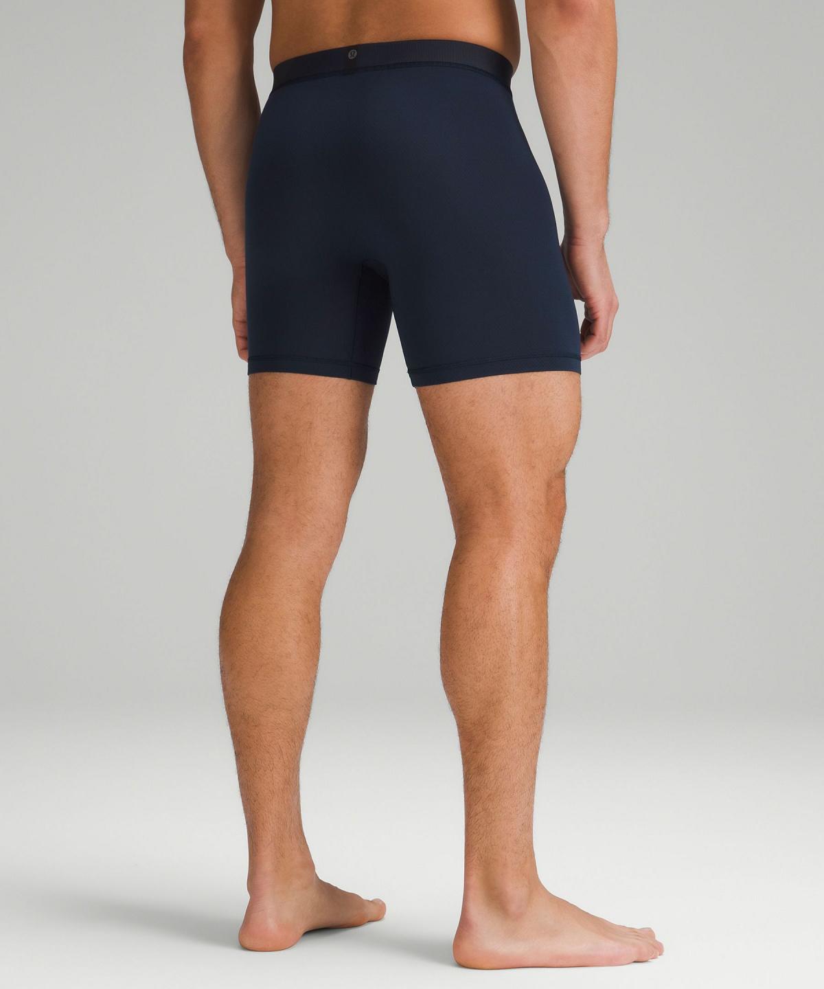 Sous Vêtement Lululemon Always In Motion Long Mesh Boxer 7" Homme Noir Bleu Marine Grise | FR_LuLu60096