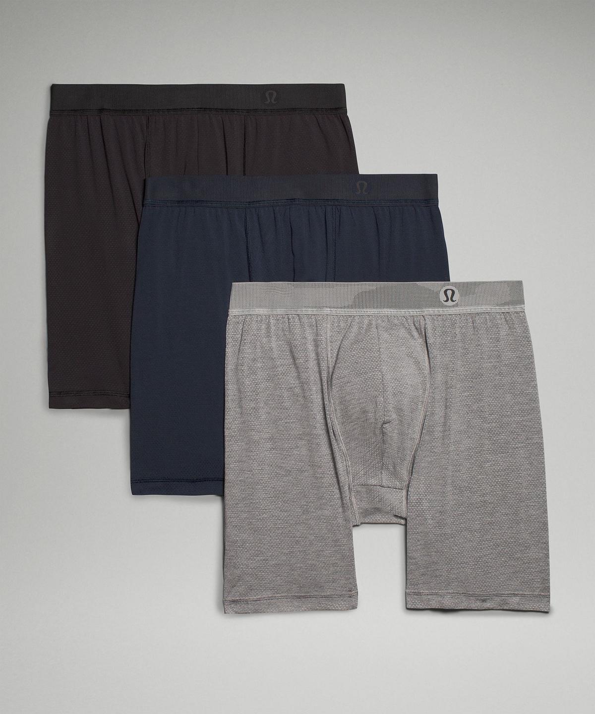 Sous Vêtement Lululemon Always In Motion Long Mesh Boxer 7" Homme Noir Bleu Marine Grise | FR_LuLu60096