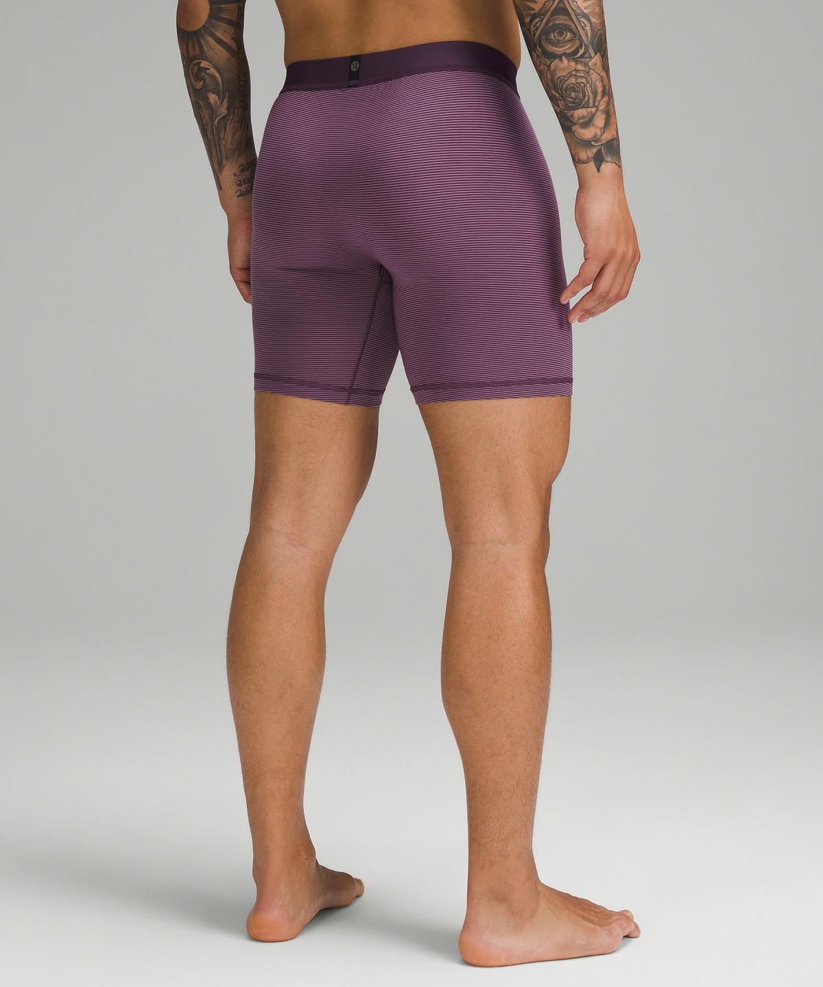 Sous Vêtement Lululemon Always In Motion Long Boxer 7" 5 Pack Homme Grise Marron Violette Stripes Violette Violette Vert Foncé | FR_LuLu25440