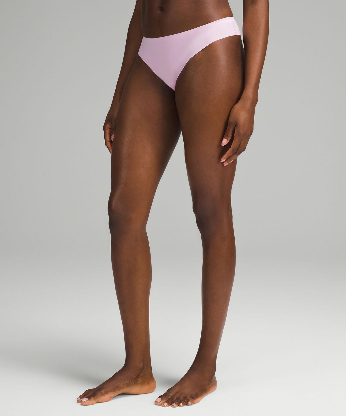 Sous Vêtement Lululemon InvisiWear Mid-Rise Thong Femme Noir Beige Rose Vert | FR_LuLu62053