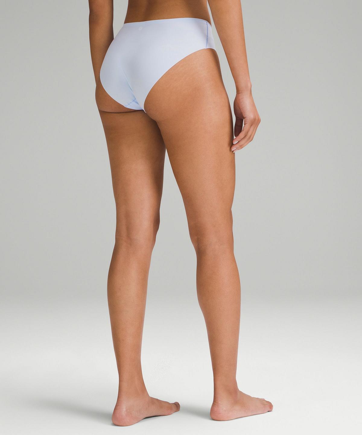 Sous Vêtement Lululemon InvisiWear Mid-Rise Bikini Femme Stripes Blanche Noir | FR_LuLu45905