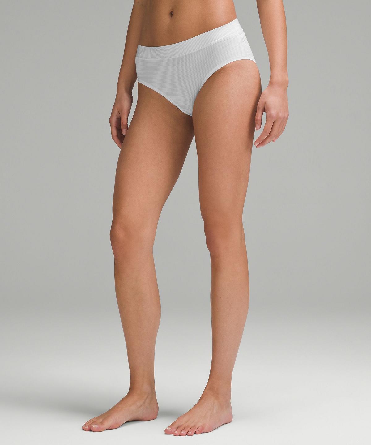 Sous Vêtement Lululemon UnderEase High-Rise Bikini Femme Stripes Blanche Noir | FR_LuLu79855