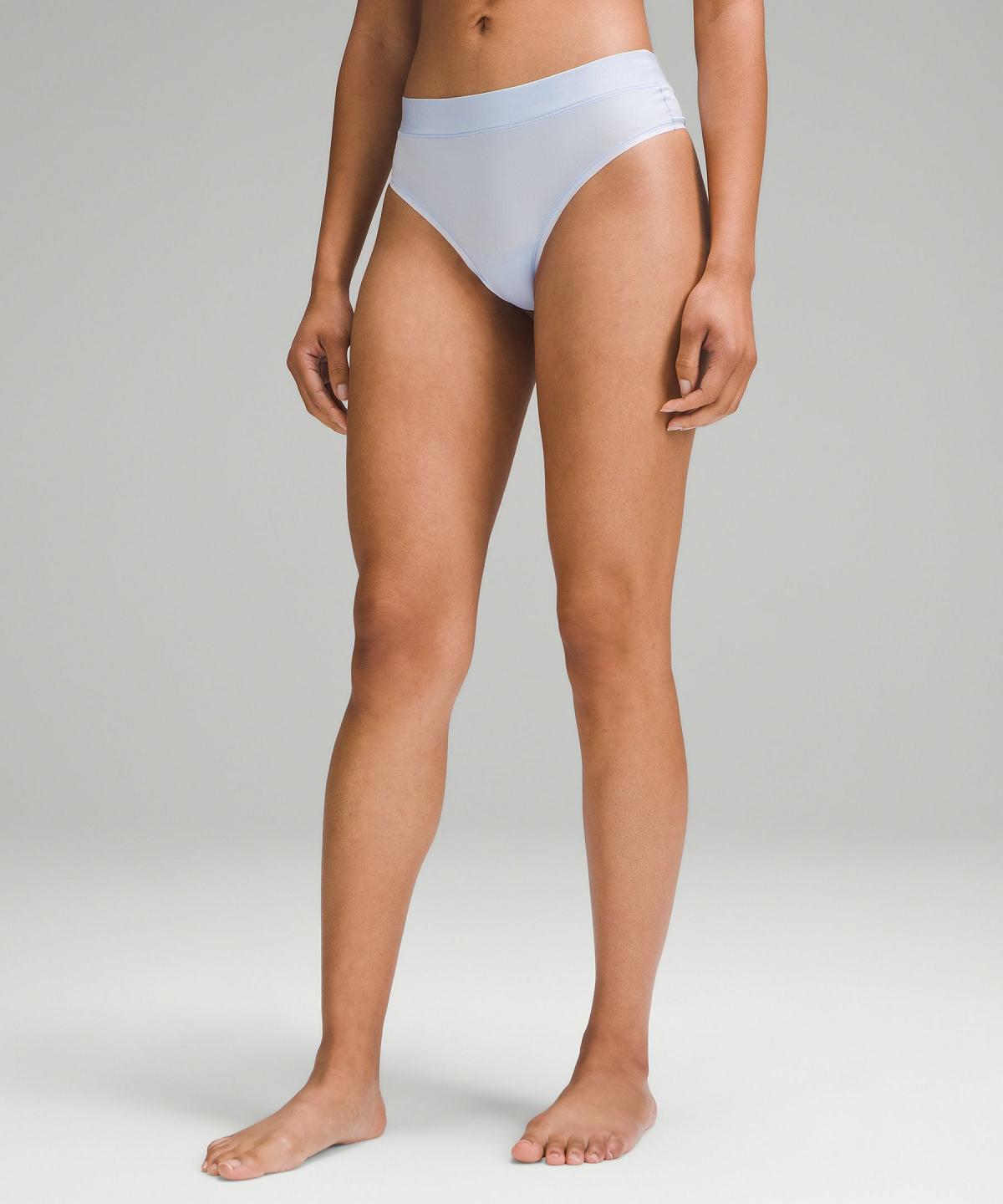 Sous Vêtement Lululemon UnderEase High-Rise Thong Femme Stripes Blanche Noir | FR_LuLu99370