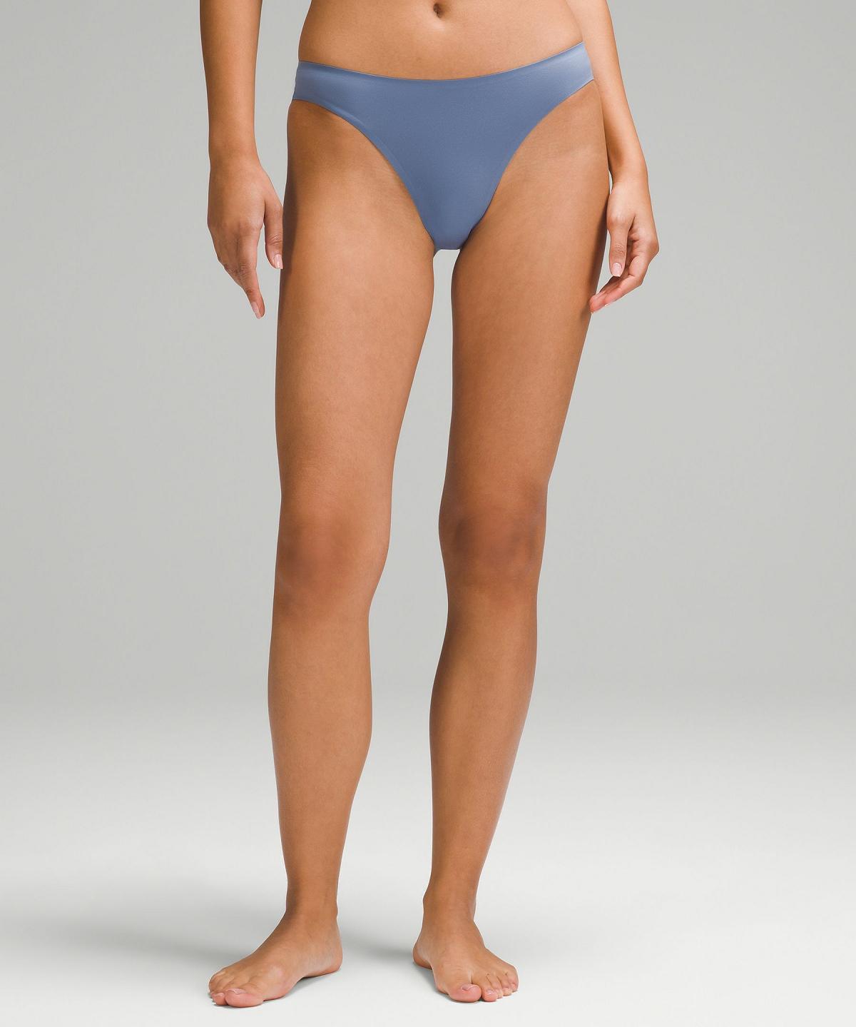 Sous Vêtement Lululemon Wundermost Ultra-Soft Nulu Mid-Rise Bikini Femme Bleu | FR_LuLu58006