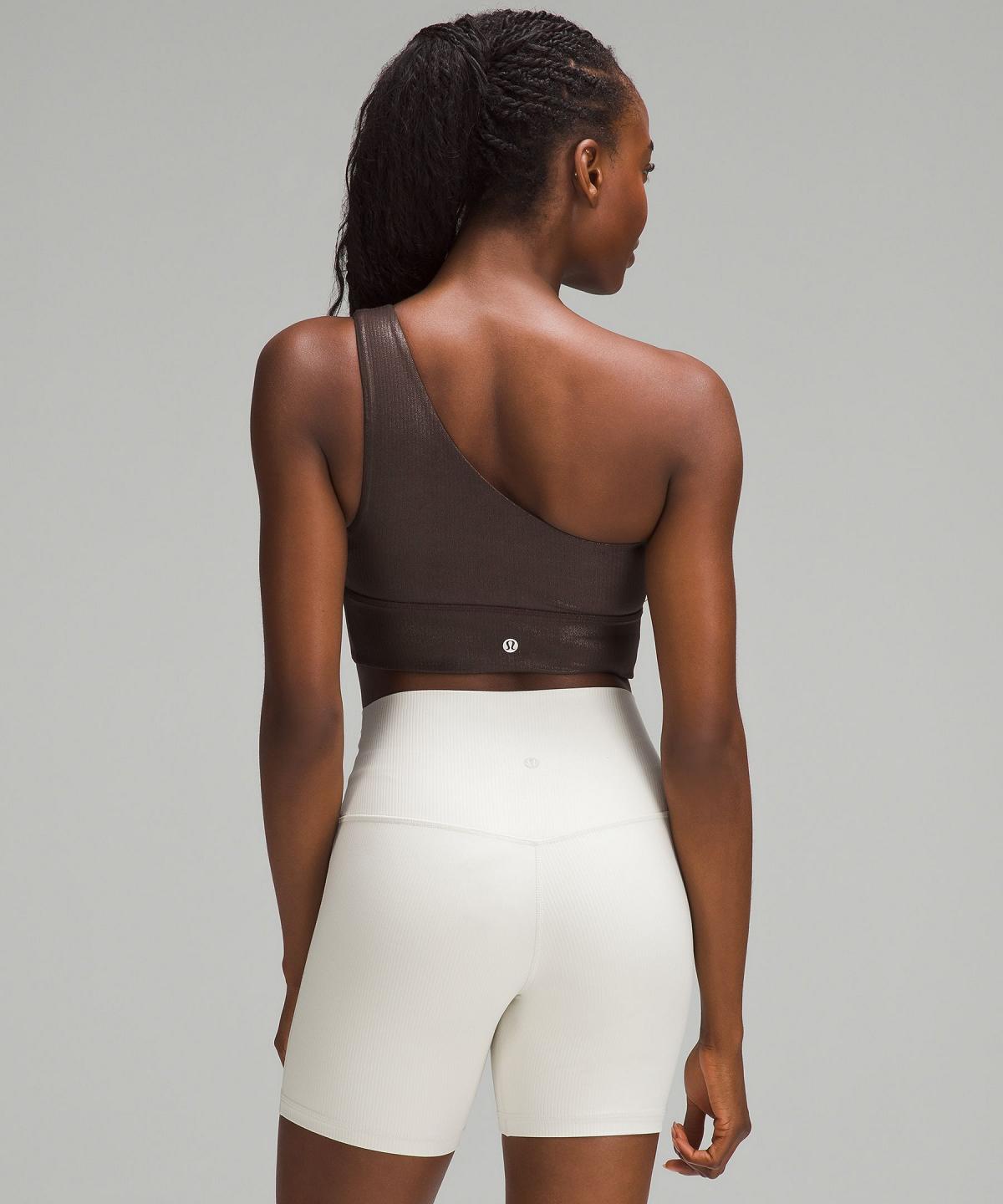 Soutien Gorge Sport Lululemon Align™ Asymmetrical Ribbed Femme Marron | FR_LuLu30289