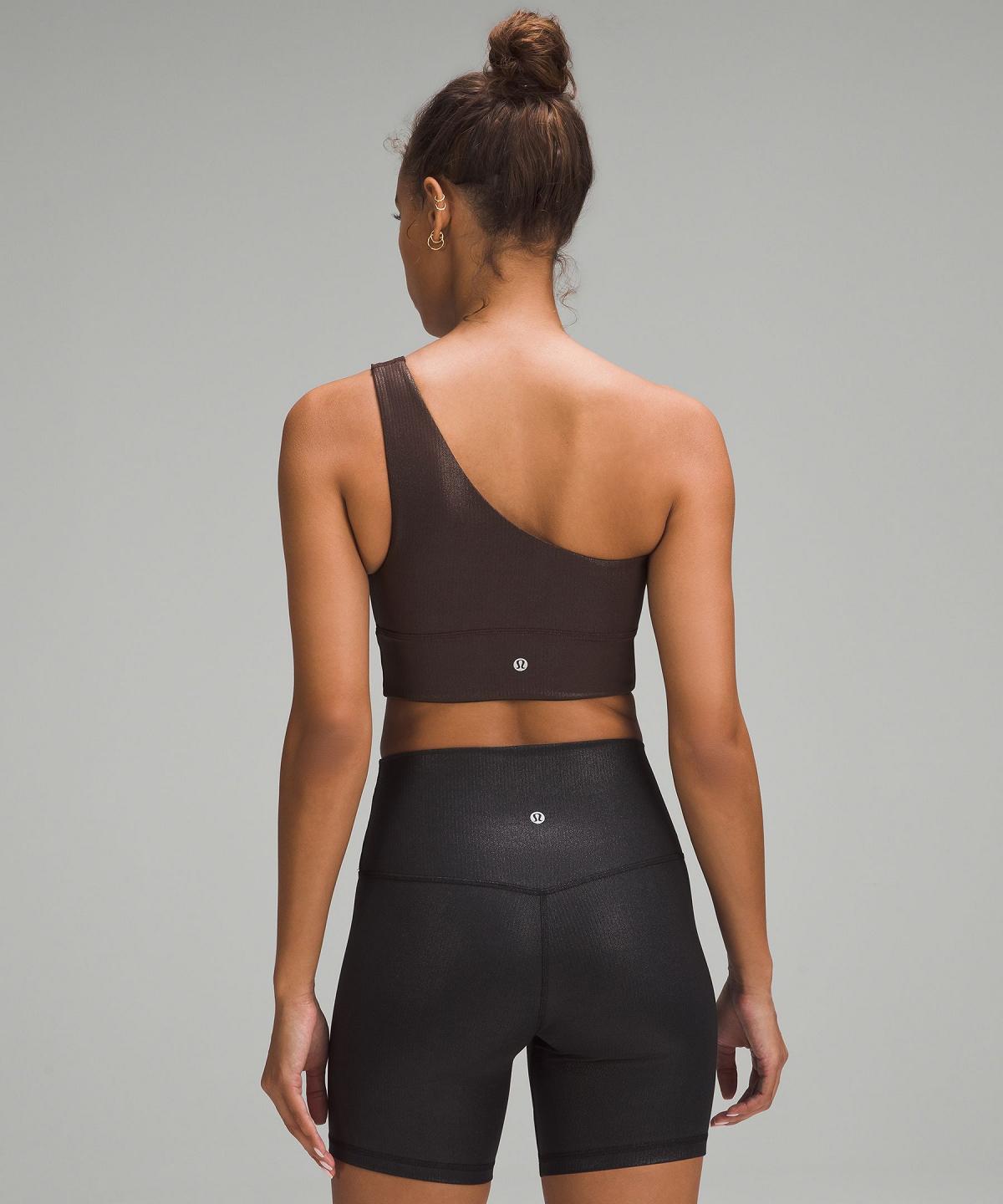 Soutien Gorge Sport Lululemon Align™ Asymmetrical Ribbed Femme Marron | FR_LuLu55851