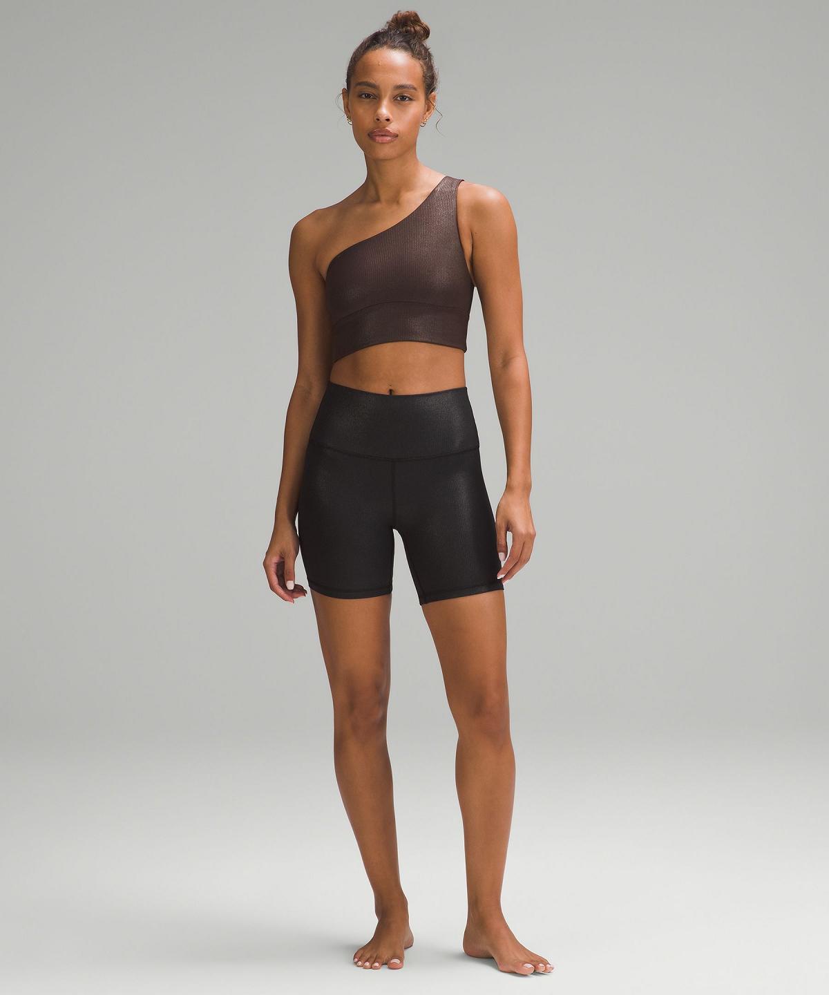 Soutien Gorge Sport Lululemon Align™ Asymmetrical Ribbed Femme Marron | FR_LuLu55851