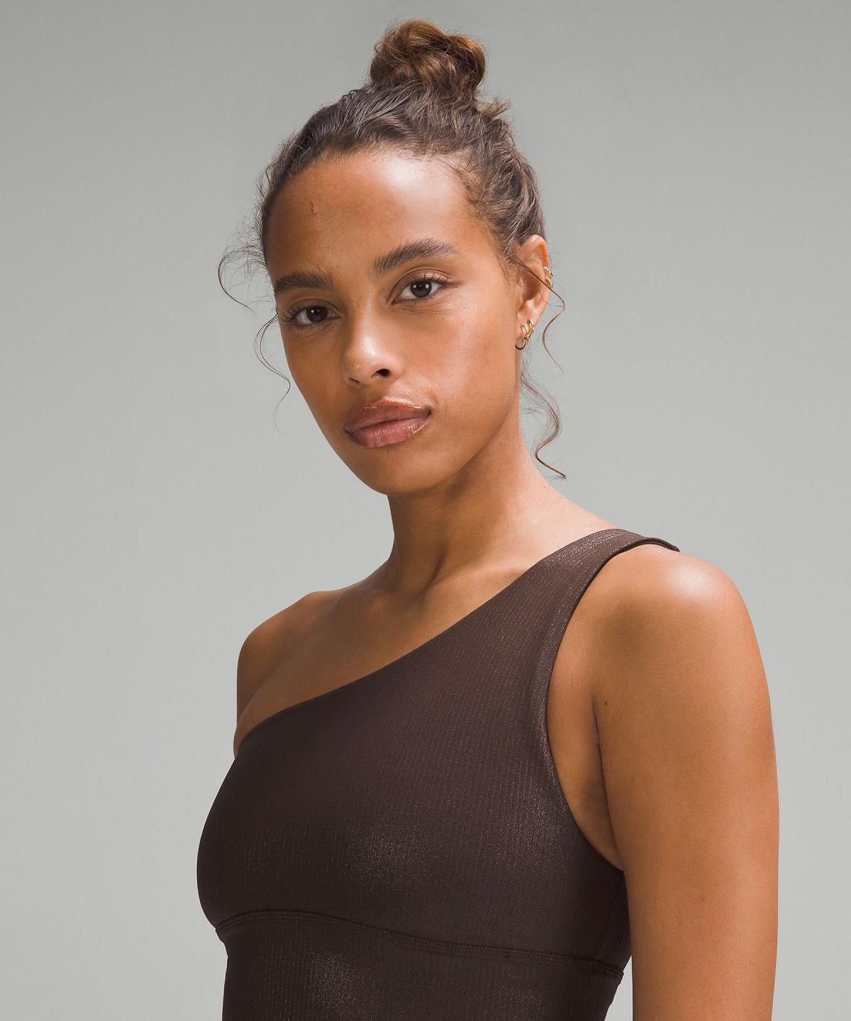 Soutien Gorge Sport Lululemon Align™ Asymmetrical Ribbed Femme Marron | FR_LuLu55851