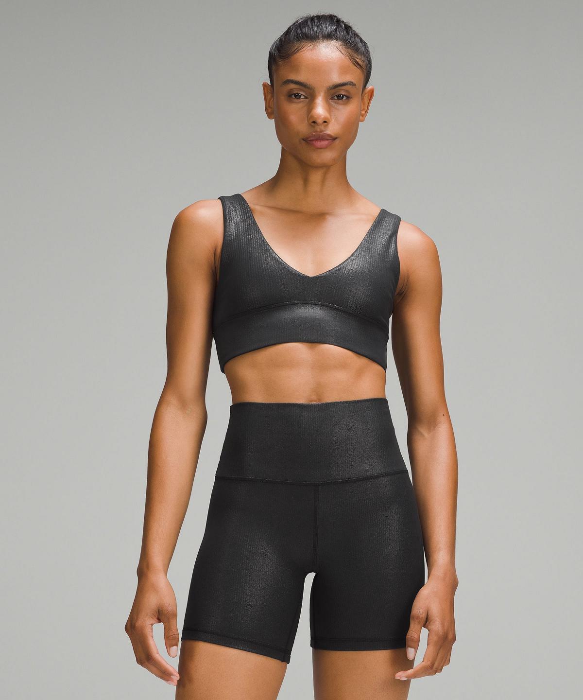 Soutien Gorge Sport Lululemon Align™ Ribbed V-Neck Femme Noir | FR_LuLu88570