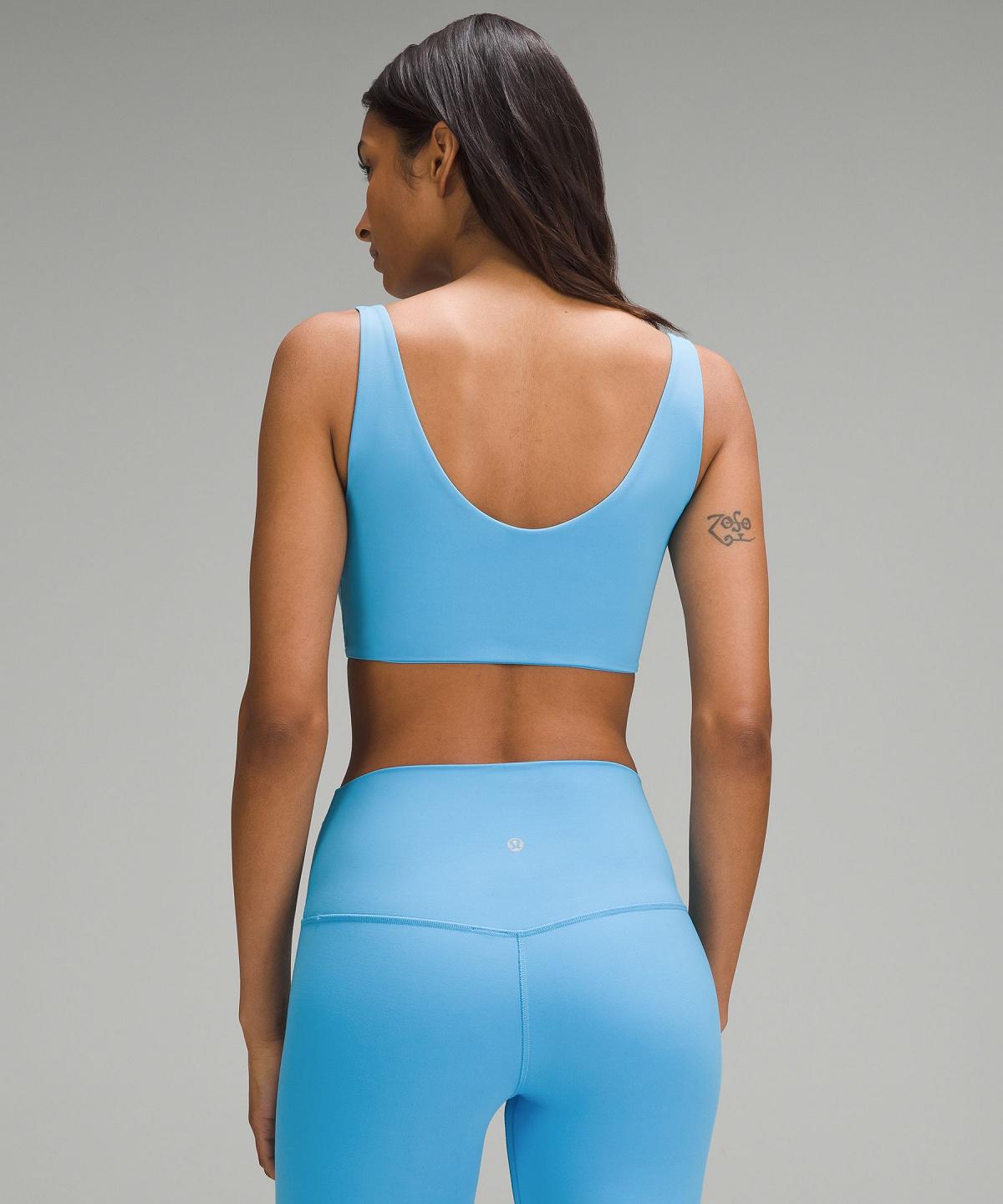 Soutien Gorge Sport Lululemon Bend This Scoop and Square Femme Bleu Noir | FR_LuLu26317