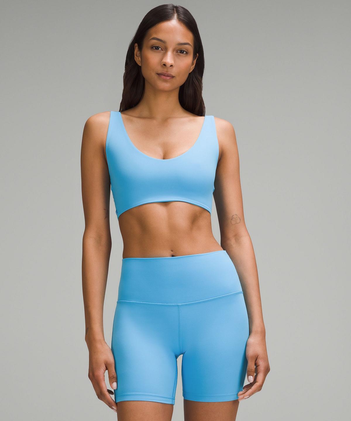 Soutien Gorge Sport Lululemon Bend This Scoop and Square Femme Bleu Noir | FR_LuLu26317