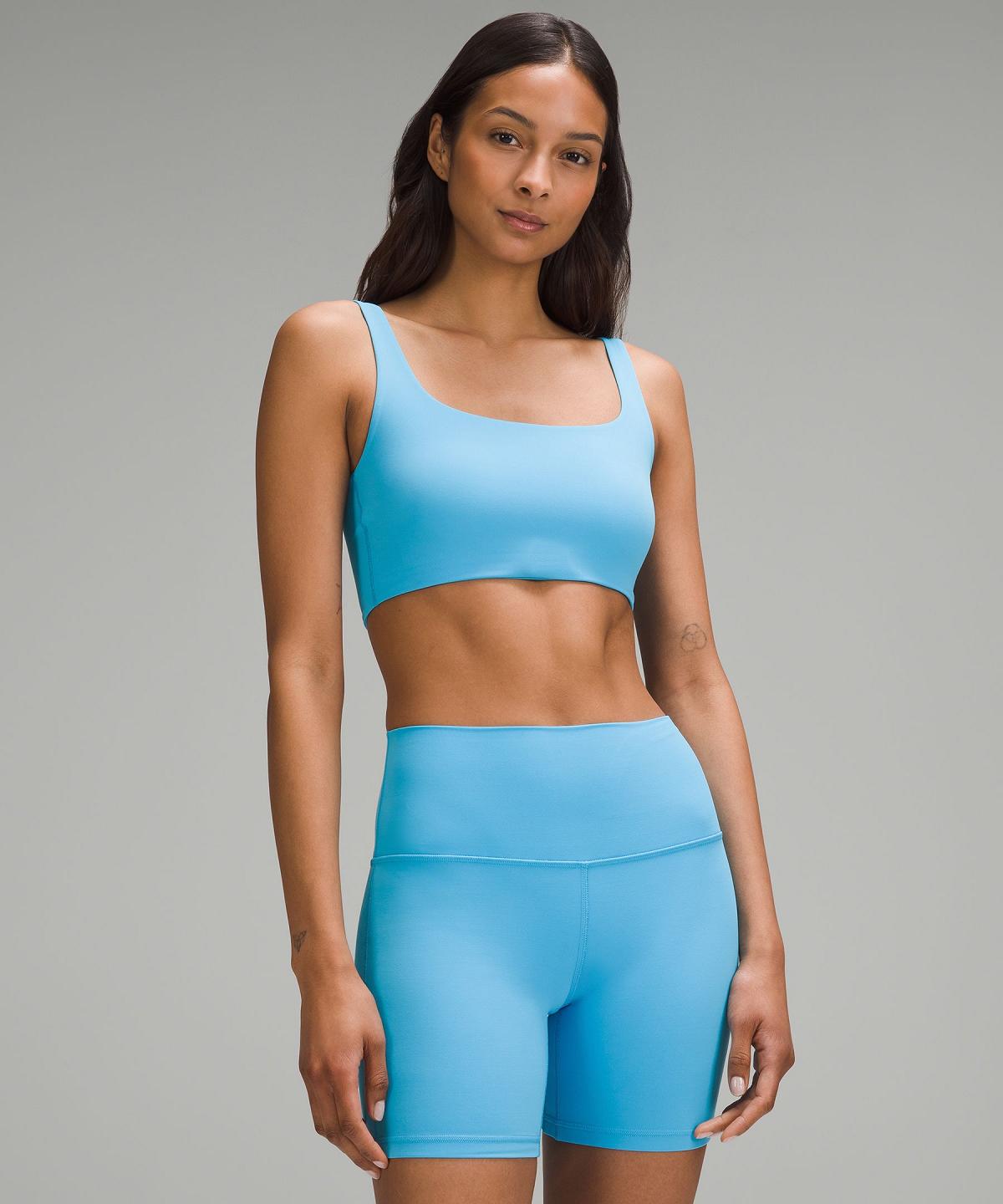 Soutien Gorge Sport Lululemon Bend This Scoop and Square Femme Bleu Noir | FR_LuLu26317