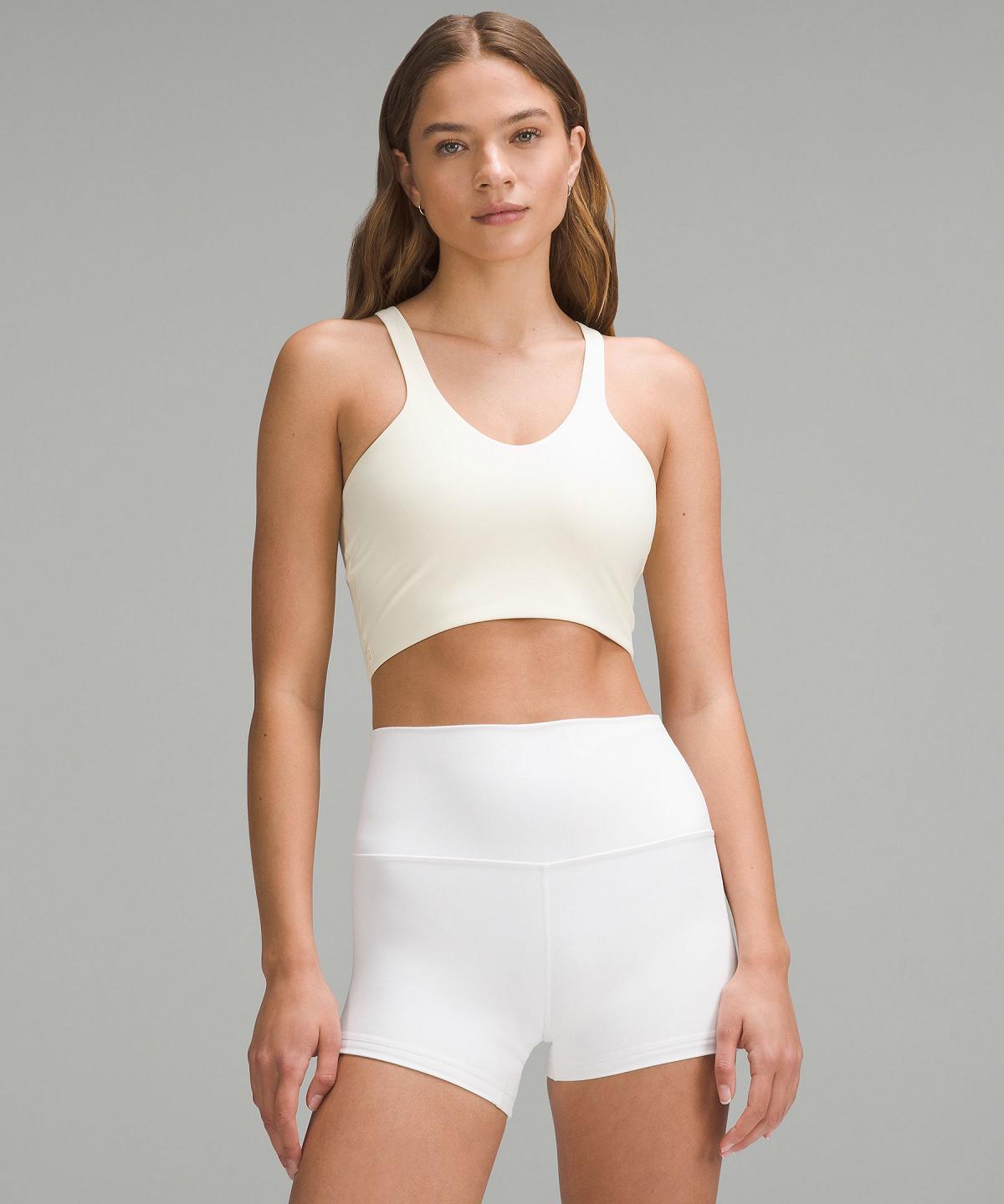 Soutien Gorge Sport Lululemon Bend This V and Racer Femme Blanche | FR_LuLu69435