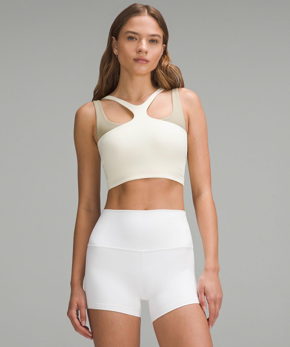 Soutien Gorge Sport Lululemon Bend This V and Racer Femme Blanche | FR_LuLu69435